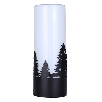 Canarm Silvia 12.75in 1-Light Table Lamp | Nature-Inspired Matte Black and Opal Glass | Bedside & Office Accent | Model ITL2135B13BK