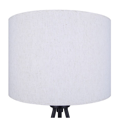 Canarm Holt 27.25in 1-Light Table Lamp | Modern Matte Black Tripod with Natural Fabric Shade | Bedside & Hallway | Model ITL2144B26BK