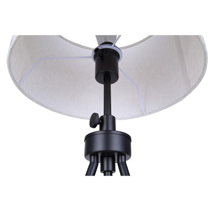 Canarm Holt 27.25in 1-Light Table Lamp | Modern Matte Black Tripod with Natural Fabric Shade | Bedside & Hallway | Model ITL2144B26BK