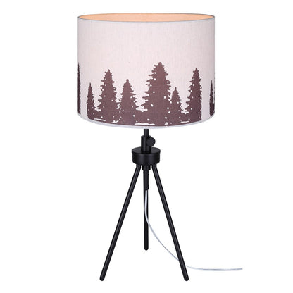 Canarm Holt 27.25in 1-Light Table Lamp | Modern Matte Black Tripod with Tree Motif Shade | Bedside & Reading Corner | Model ITL2145B26BK