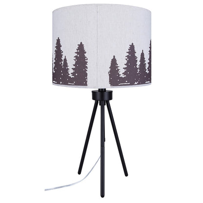 Canarm Holt 27.25in 1-Light Table Lamp | Modern Matte Black Tripod with Tree Motif Shade | Bedside & Reading Corner | Model ITL2145B26BK