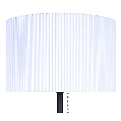 Canarm Carmynn 24.25in 1-Light Table Lamp | Modern Matte Black with White Ribbed Shade | Bedroom & Home Office | Model ITL288A24BK