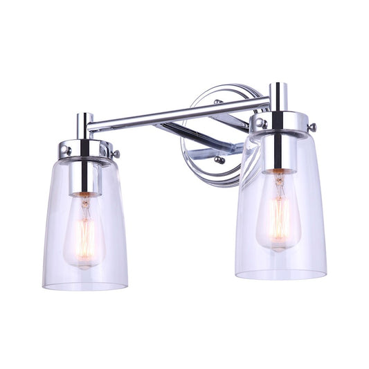 Canarm Rory 14in 2-Light Vanity Light | Chrome Metal | Bathroom & Powder Room | 14 x 6.25 x 10 in | Model IVL1016A02CH