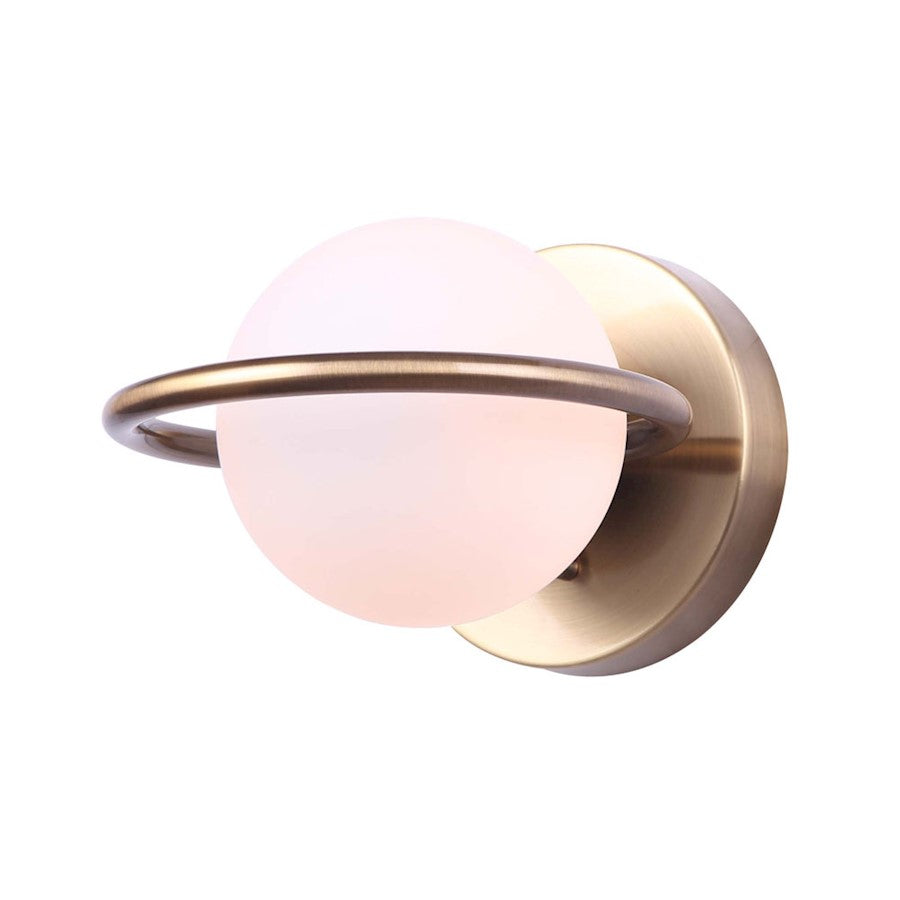 Canarm Cosima 7in 1-Light Wall Sconce | Modern Gold and Clear Glass | Hallway & Bedroom Accent | 6.75 x 4.75 x 8 in | Model IVL1025A01GD9