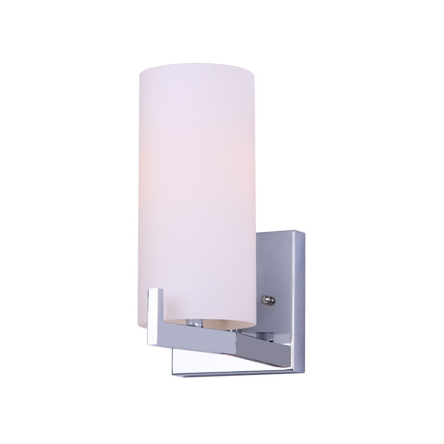 Canarm Bishop 6in 1-Light Wall Sconce | Chrome and Opal Glass | Bathroom Vanity & Hallway | 6 x 10 x 5 in | Model IVL1052A01CH