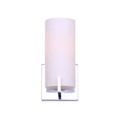 Canarm Bishop 6in 1-Light Wall Sconce | Chrome and Opal Glass | Bathroom Vanity & Hallway | 6 x 10 x 5 in | Model IVL1052A01CH