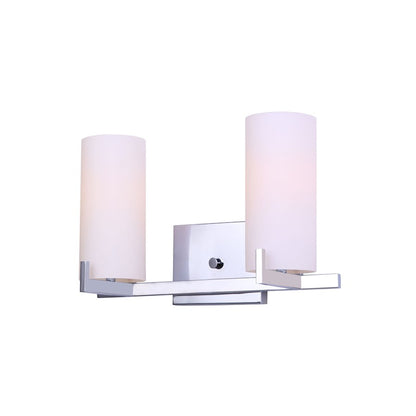 Canarm Bishop 16in 2-Light Vanity Light | Transitional Matte Chrome and Opal Glass | Bathroom Vanity | 16 x 6 x 10 in | Model IVL1052A02CH