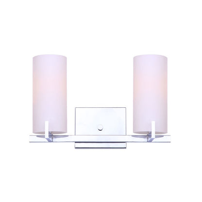 Canarm Bishop 16in 2-Light Vanity Light | Transitional Matte Chrome and Opal Glass | Bathroom Vanity | 16 x 6 x 10 in | Model IVL1052A02CH