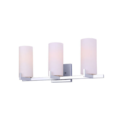 Canarm Bishop 24in 3-Light Vanity Light | Transitional Matte Chrome and Opal Glass | Bathroom Vanity | 24 x 6 x 10 in | Model IVL1052A03CH