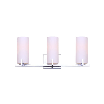 Canarm Bishop 24in 3-Light Vanity Light | Transitional Matte Chrome and Opal Glass | Bathroom Vanity | 24 x 6 x 10 in | Model IVL1052A03CH