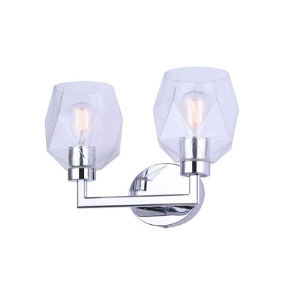 Canarm Lenci 15in 2-Light Vanity Light | Modern Chrome and Seeded Glass | Bathroom Vanity & Powder Room | 15 x 7 x 10 in | Model IVL1070A02CH