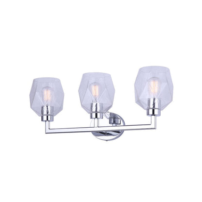 Canarm Lenci 24in 3-Light Vanity Light | Modern Chrome and Seeded Glass | Bathroom Vanity | 24 x 7 x 10 in | Model IVL1070A03CH
