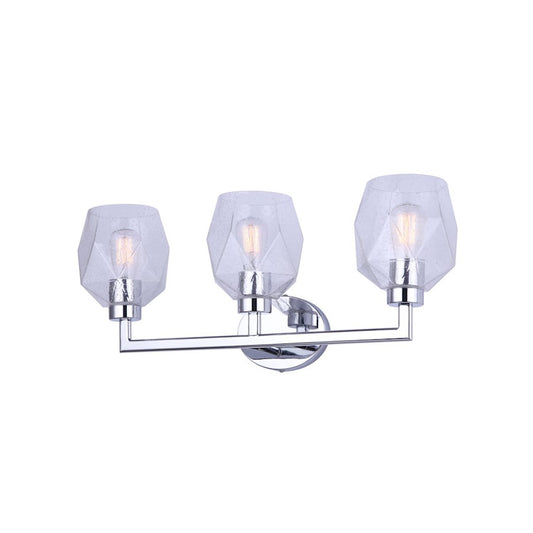 Canarm Lenci 24in 3-Light Vanity Light | Modern Chrome and Seeded Glass | Bathroom Vanity | 24 x 7 x 10 in | Model IVL1070A03CH