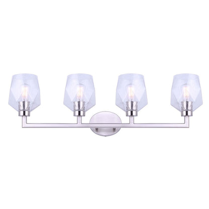 Canarm Lenci 33in 4-Light Vanity Light | Modern Brushed Nickel and Seeded Glass | Bathroom Vanity | 33 x 7 x 10 in | Model IVL1070A04BN