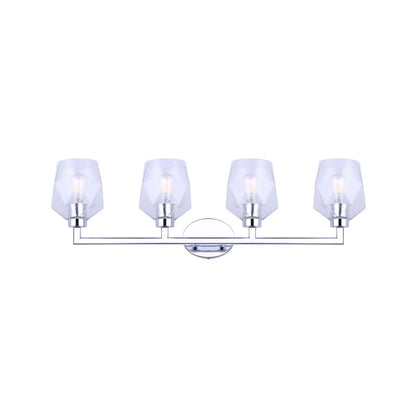 Canarm Lenci 33in 4-Light Vanity Light | Modern Chrome and Seeded Glass | Bathroom Vanity | 33 x 7 x 10 in | Model IVL1070A04CH