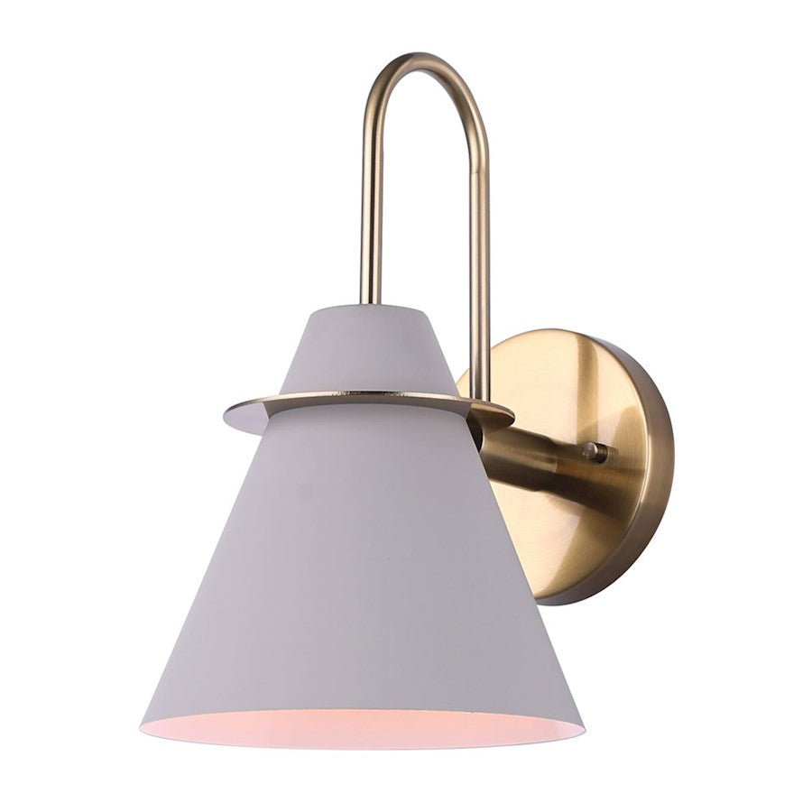 Canarm Talia 7in 1-Light Wall Sconce | Modern Matte Gold and Matte Grey Metal | Bathroom & Hallway | 7 x 9 x 12 in | Model IVL1076A01MGG