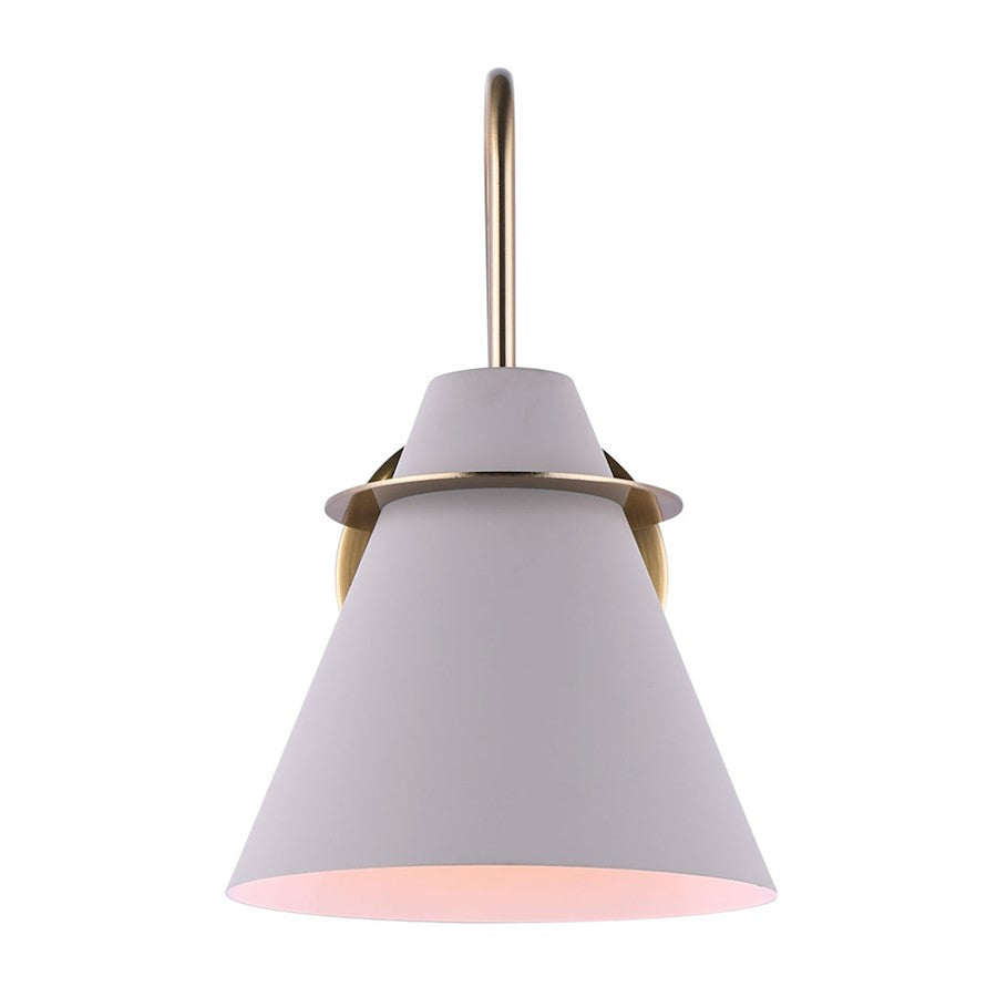 Canarm Talia 7in 1-Light Wall Sconce | Modern Matte Gold and Matte Grey Metal | Bathroom & Hallway | 7 x 9 x 12 in | Model IVL1076A01MGG