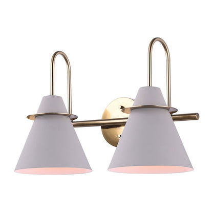 Canarm Talia 18in 2-Light Vanity Light | Modern Matte Gold and Matte Grey Metal | Bathroom Vanity | 18 x 8 x 12 in | Model IVL1076A02MGG