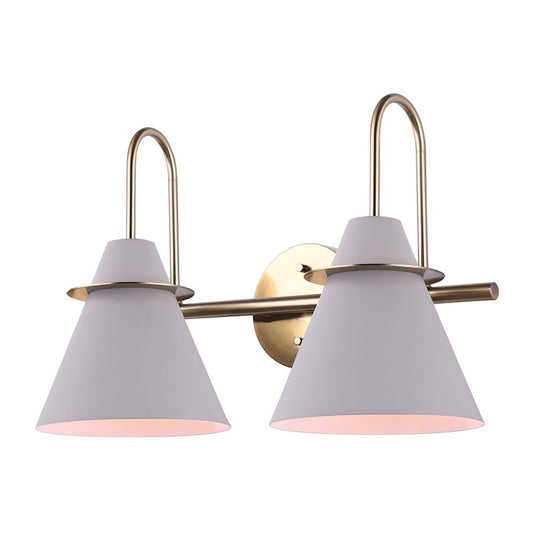 Canarm Talia 18in 2-Light Vanity Light | Modern Matte Gold and Matte Grey Metal | Bathroom Vanity | 18 x 8 x 12 in | Model IVL1076A02MGG
