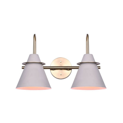 Canarm Talia 18in 2-Light Vanity Light | Modern Matte Gold and Matte Grey Metal | Bathroom Vanity | 18 x 8 x 12 in | Model IVL1076A02MGG