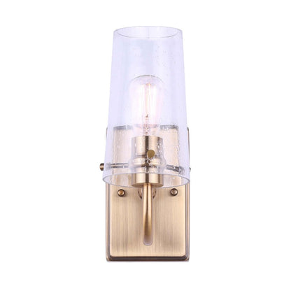 Canarm Vivien 11in 1-Light Wall Sconce | Modern Gold and Seeded Glass | Bathroom & Hallway | 4 x 7 x 11 in | Model IVL1080A01GD