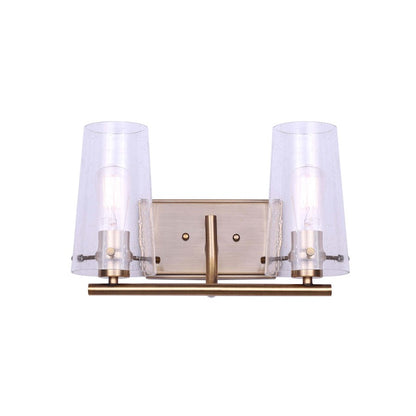 Canarm Vivien 14in 2-Light Vanity Light | Modern Gold and Seeded Glass | Bathroom Vanity | 14 x 7 x 9 in | Model IVL1080A02GD