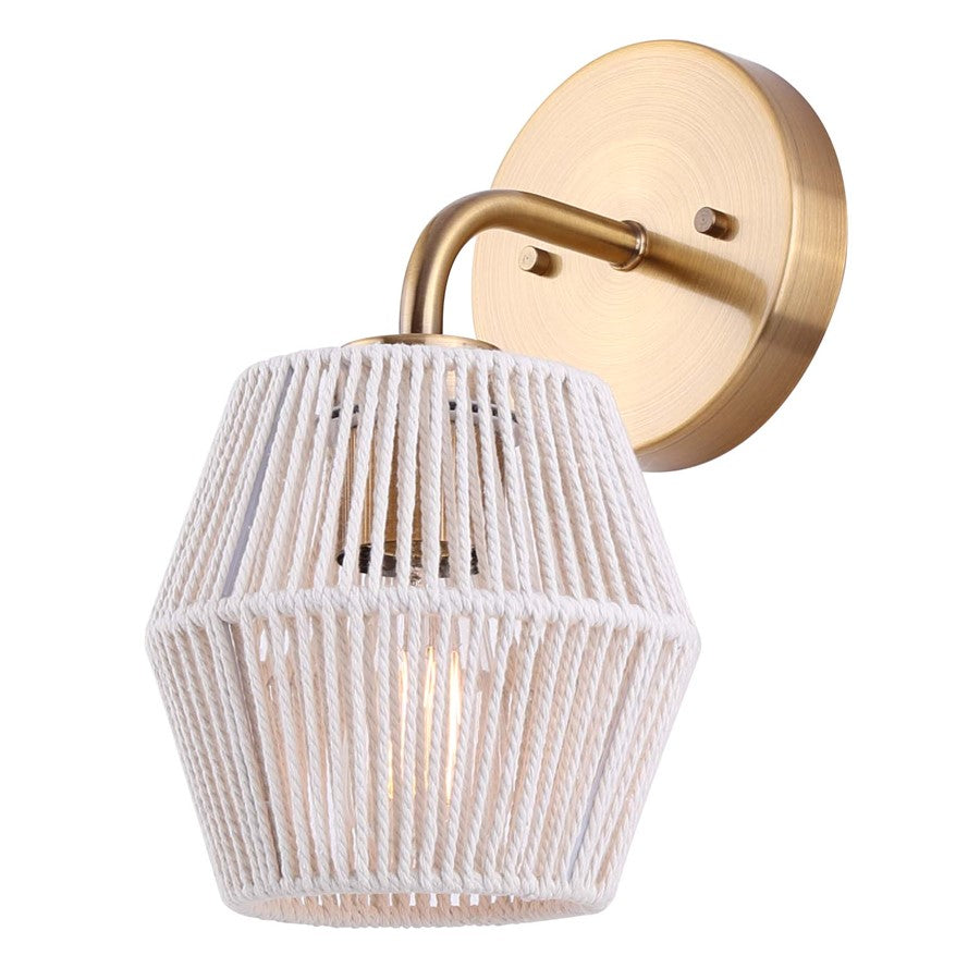 Canarm Willow 7in 1-Light Wall Sconce | Gold Metal | Bathroom & Powder Room | 7 x 6 x 10 in | Model IVL1120A01GD