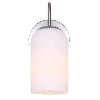 Canarm Novalee 6.5in 1-Light Vanity Light | Modern Brushed Nickel and Opal Glass | Bathroom & Powder Room | 6.5 x 4.75 x 10 in | Model IVL1130A01BN