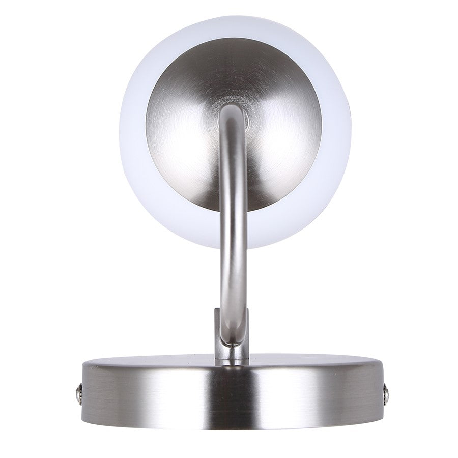 Canarm Novalee 6.5in 1-Light Vanity Light | Modern Brushed Nickel and Opal Glass | Bathroom & Powder Room | 6.5 x 4.75 x 10 in | Model IVL1130A01BN