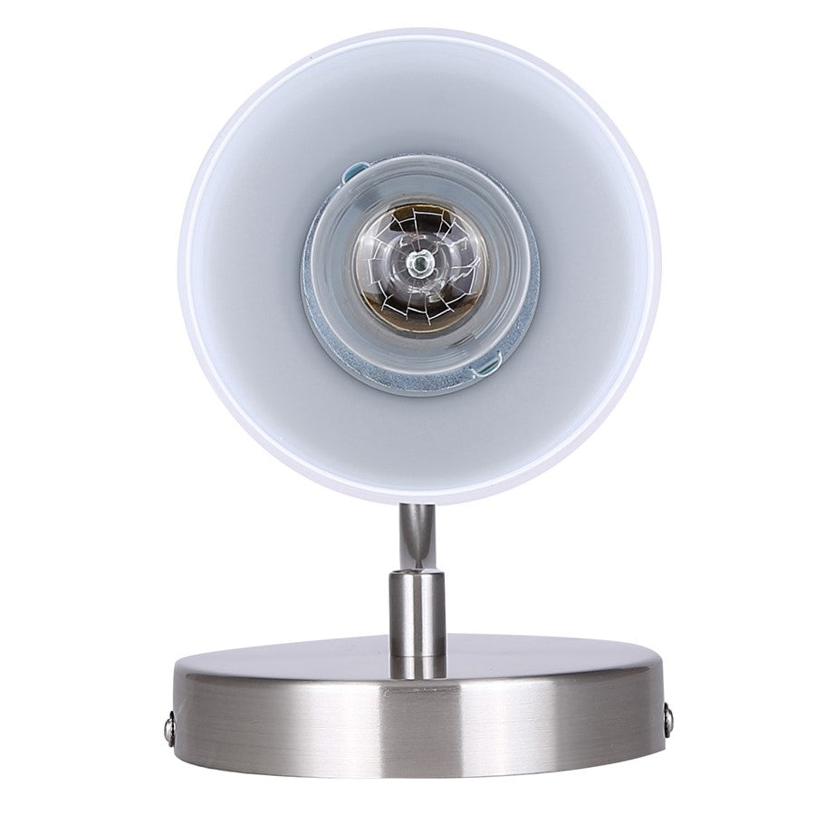 Canarm Novalee 6.5in 1-Light Vanity Light | Modern Brushed Nickel and Opal Glass | Bathroom & Powder Room | 6.5 x 4.75 x 10 in | Model IVL1130A01BN