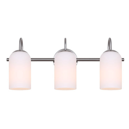 Canarm Novalee 22in 3-Light Vanity | Brushed Nickel and Opal Glass | Bathroom & Powder Room | 22 x 6.5 x 9.75 in | Model IVL1130A03BN
