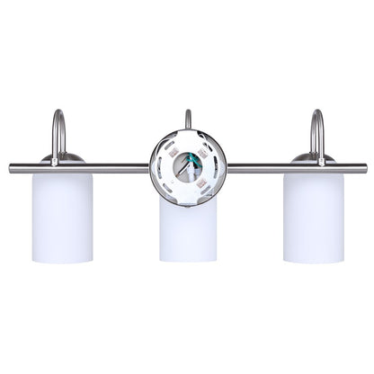 Canarm Novalee 22in 3-Light Vanity | Brushed Nickel and Opal Glass | Bathroom & Powder Room | 22 x 6.5 x 9.75 in | Model IVL1130A03BN