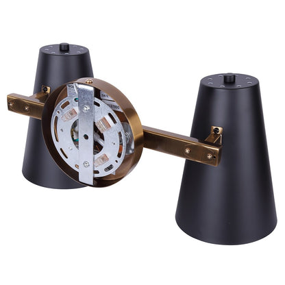 Canarm Harken 15.5in 2-Light Vanity | Matte Black and Gold Metal | Bathroom & Powder Room | 15.5 x 7.75 x 7.75 in | Model IVL1145A02BKG