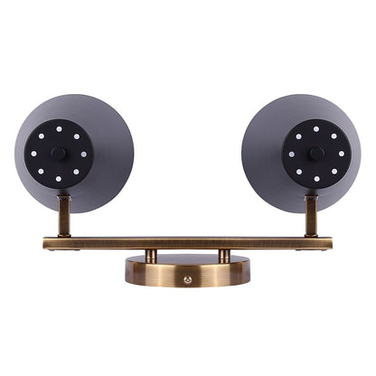 Canarm Harken 15.5in 2-Light Vanity | Matte Black and Gold Metal | Bathroom & Powder Room | 15.5 x 7.75 x 7.75 in | Model IVL1145A02BKG
