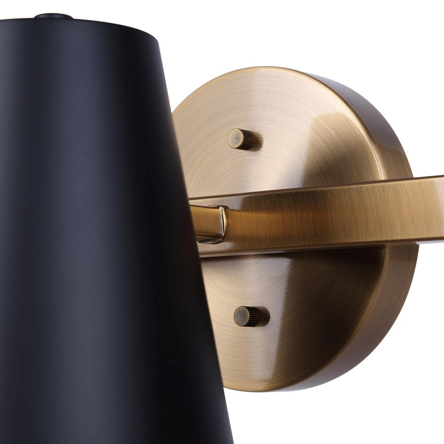 Canarm Harken 24.5in 3-Light Vanity Light | Modern Matte Black and Gold Metal | Bathroom & Powder Room | 24.5 x 7.75 x 8.25 in | Model IVL1145A03BKG