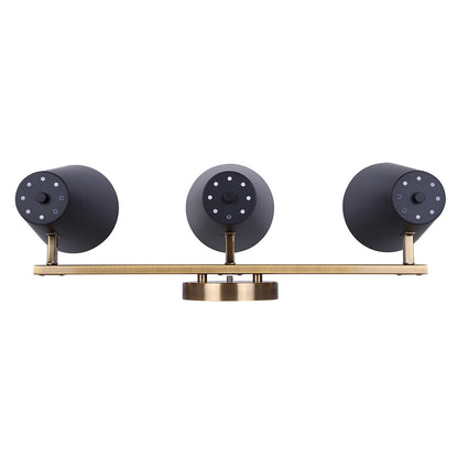 Canarm Harken 24.5in 3-Light Vanity Light | Modern Matte Black and Gold Metal | Bathroom & Powder Room | 24.5 x 7.75 x 8.25 in | Model IVL1145A03BKG