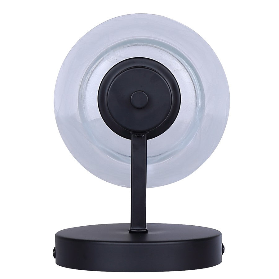 Canarm Luelle 7.88in 1-Light Wall Sconce | Modern Matte Black and Alabaster Glass | Bathroom & Powder Room | 6 x 8.25 x 7.87 in | Model IVL1151A01BK