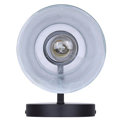 Canarm Luelle 7.88in 1-Light Wall Sconce | Modern Matte Black and Alabaster Glass | Bathroom & Powder Room | 6 x 8.25 x 7.87 in | Model IVL1151A01BK