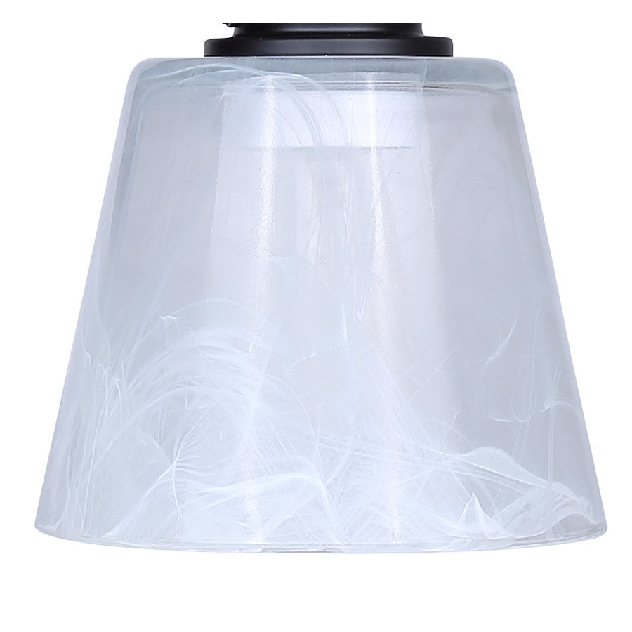 Canarm Luelle 7.88in 1-Light Wall Sconce | Modern Matte Black and Alabaster Glass | Bathroom & Powder Room | 6 x 8.25 x 7.87 in | Model IVL1151A01BK