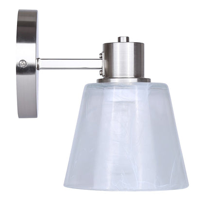 Canarm Luelle 7.88in 1-Light Wall Sconce | Modern Brushed Nickel and Alabaster Glass | Bathroom & Powder Room | Model IVL1151A01BN