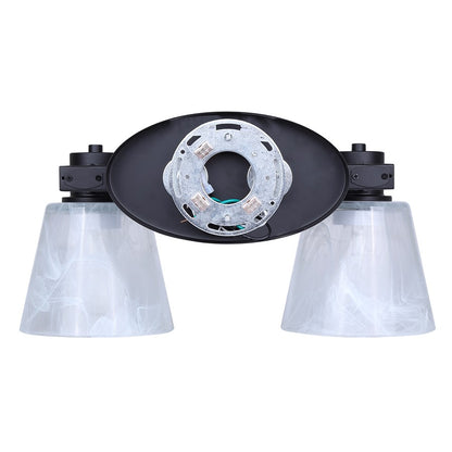 Canarm Luelle 16in 2-Light Vanity Light | Modern Matte Black and Alabaster Glass | Bathroom & Powder Room | 16 x 8 x 8 in | Model IVL1151A02BK