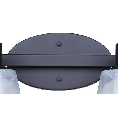 Canarm Luelle 16in 2-Light Vanity Light | Modern Matte Black and Alabaster Glass | Bathroom & Powder Room | 16 x 8 x 8 in | Model IVL1151A02BK
