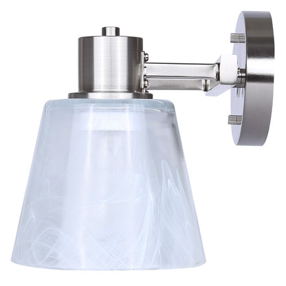 Canarm Luelle 16in 2-Light Vanity Light | Modern Brushed Nickel and Alabaster Glass | Bathroom & Powder Room | 16 x 8 x 8 in | Model IVL1151A02BN