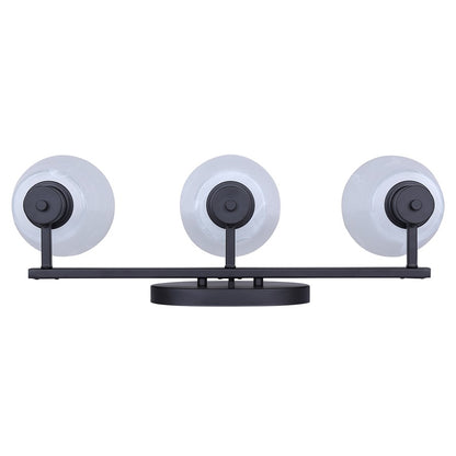 Canarm Luelle 25in 3-Light Vanity Light | Modern Matte Black and Alabaster Glass | Bathroom & Powder Room | 25 x 8 x 8 in | Model IVL1151A03BK