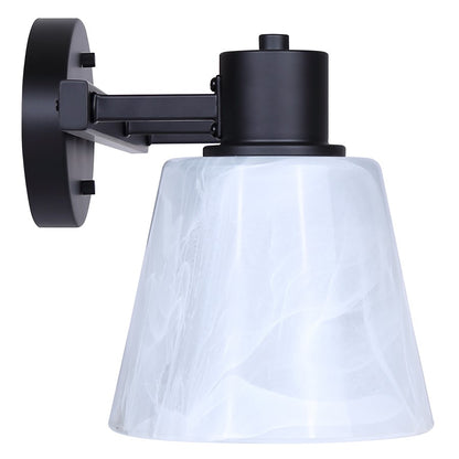 Canarm Luelle 25in 3-Light Vanity Light | Modern Matte Black and Alabaster Glass | Bathroom & Powder Room | 25 x 8 x 8 in | Model IVL1151A03BK