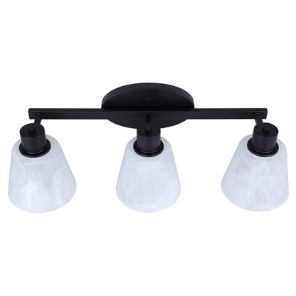 Canarm Luelle 25in 3-Light Vanity Light | Modern Matte Black and Alabaster Glass | Bathroom & Powder Room | 25 x 8 x 8 in | Model IVL1151A03BK