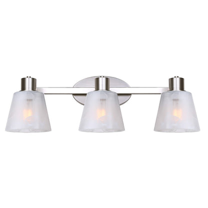 Canarm Luelle 25in 3-Light Vanity Light | Modern Brushed Nickel and Alabaster Glass | Bathroom & Powder Room | 25 x 8 x 8 in | Model IVL1151A03BN