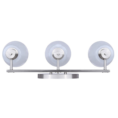 Canarm Luelle 25in 3-Light Vanity Light | Modern Brushed Nickel and Alabaster Glass | Bathroom & Powder Room | 25 x 8 x 8 in | Model IVL1151A03BN