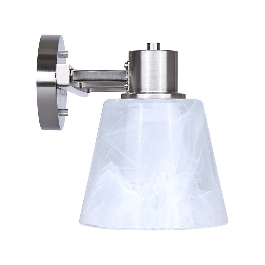 Canarm Luelle 25in 3-Light Vanity Light | Modern Brushed Nickel and Alabaster Glass | Bathroom & Powder Room | 25 x 8 x 8 in | Model IVL1151A03BN