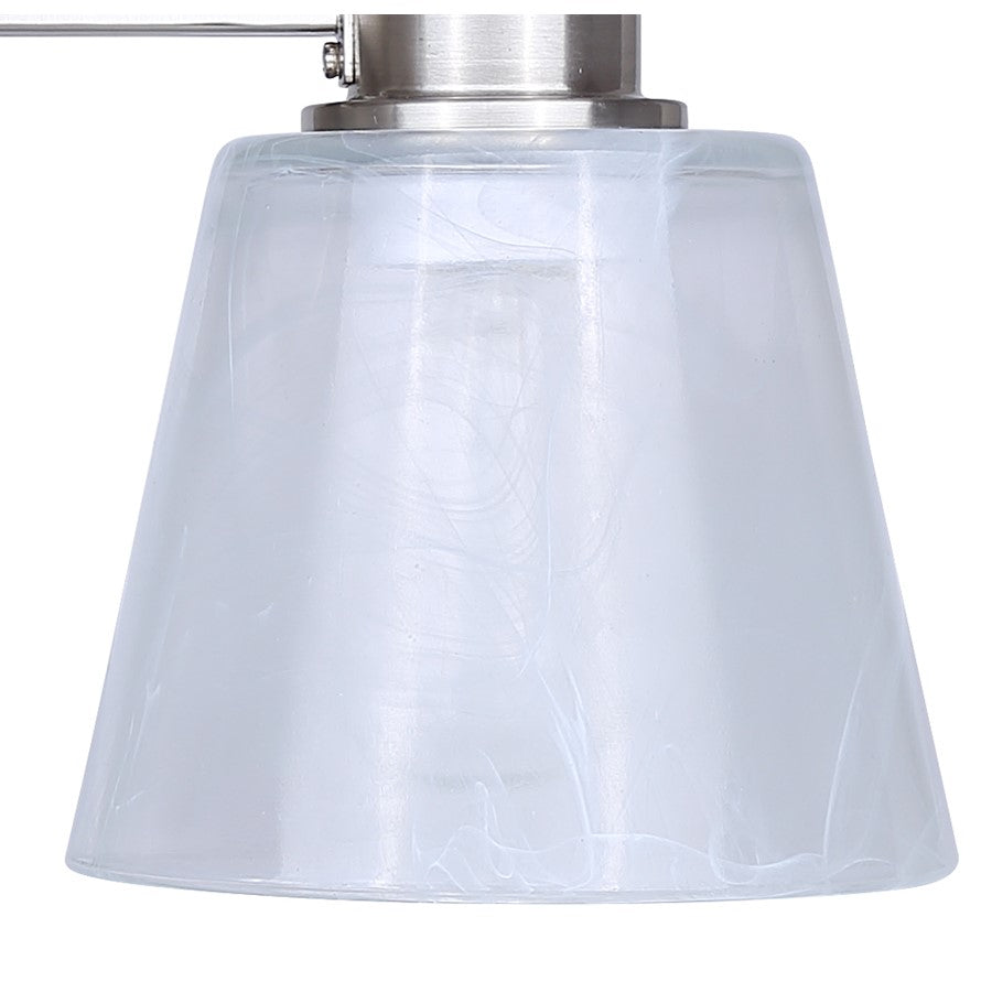 Canarm Luelle 25in 3-Light Vanity Light | Modern Brushed Nickel and Alabaster Glass | Bathroom & Powder Room | 25 x 8 x 8 in | Model IVL1151A03BN